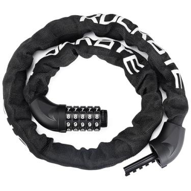 Imagem de ONVIAN Trava de scooter, cadeado de bicicleta com combinação de 5 dígitos, trava de corrente de bicicleta antifurto de 1 m de comprimento