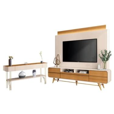 Imagem de Estante Home Theater Nobre e Aparador Vivant Off White Cinamomo  HB Mó