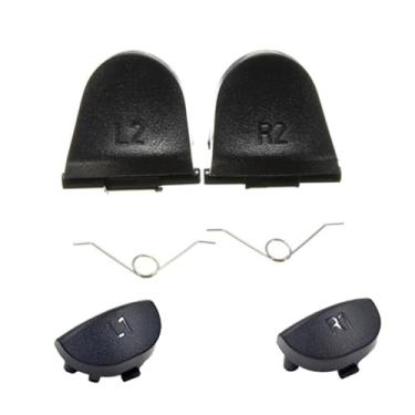 Imagem de Yaoliucp Peças do controlador, peças de substituição do controlador L1 L2 R1 R2 botão 2 molas pretas acessórios de substituição do controlador 6 peças