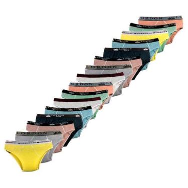 Imagem de 6 Cuecas Kit Slip Elástico Exposto Comum Infantil 100% Algodão Menino 