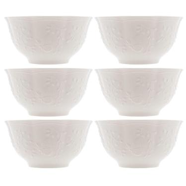 Imagem de Jogo 6 Bowl Tigela De Cerâmica New Bone Butterfly Flower Borboleta Flores 14cm Lyor