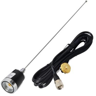 Imagem de HYS TCJ-N1 Dual Band NMO 144Mhz/430Mhz Mobile FM Tranceiver 2M/70 cm Antena com cabo coaxial RG58 de 13 pés NMO para UHF PL259 Conector para Yaesu Kenwood HYT Vertex Icom Mobile Radios