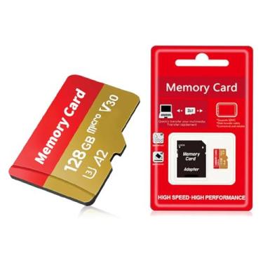 Imagem de Jeirdus Cartão de memória 128GB MicroSDXC UHS-I Cartão de memória flash com adaptador, C10, U3, A2, V30, Full HD, 4K UHD, cartão de armazenamento TF de alta velocidade
