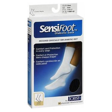 Imagem de Jobst Sensifoot Homens e Mulheres Tripulação Estilo Meias Pretas Diabéticas Pequenas cada uma por Jobst