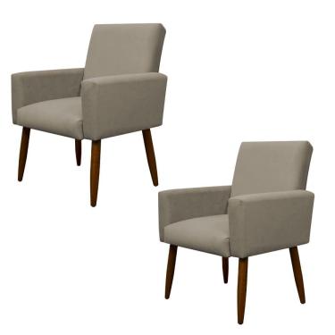 Imagem de Kit 2 Poltronas Decorativa Sala E Quarto Nina Suede Herrero Cor: cappuccino