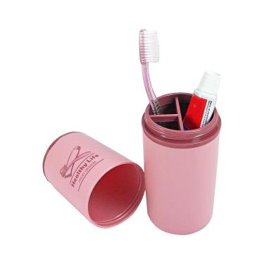 Imagem de Porta Escova De Dente Creme Dental Portátil Viagem Bolsa Escola Trabalho - Jacki Design - Rosa