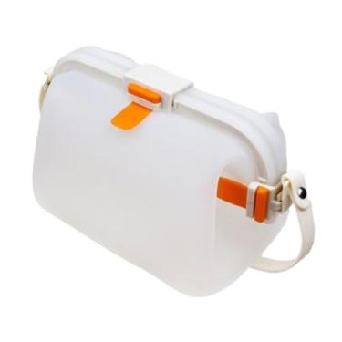 Imagem de YWJLQH Silicone Lunch Box Storage Storage Travel Bag Bento Box para caminhada, Branco