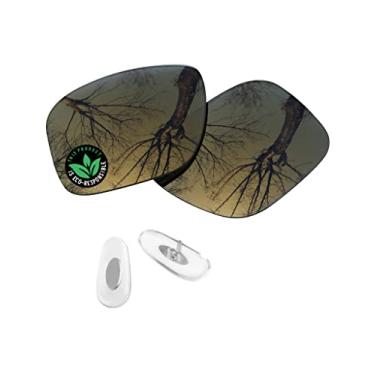 Imagem de Raydi Lentes de reposição de policarbonato e protetores de nariz para óculos de sol quadrados RayBan Chromance RB4264 58 mm - Bronze Dourado espelhado - Polarizado