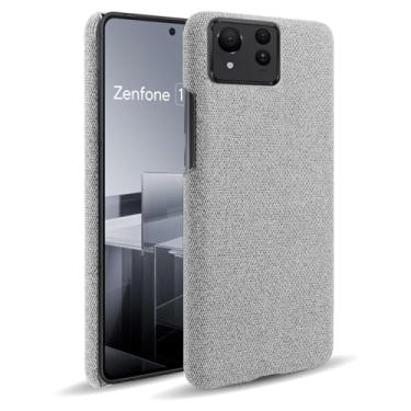 Imagem de Capa para ASUS Zenfone 11 Ultra,Capa desenhada em lona,Case Protetora Ultrafina com Empunhadura Macia,Design em Tecido Antichoque e Antiarranhões-Light gray