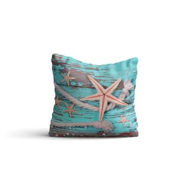 Imagem de Almofada nautica Estrela Cordas Tiffany 42x42 com enchimento  Atelier 
