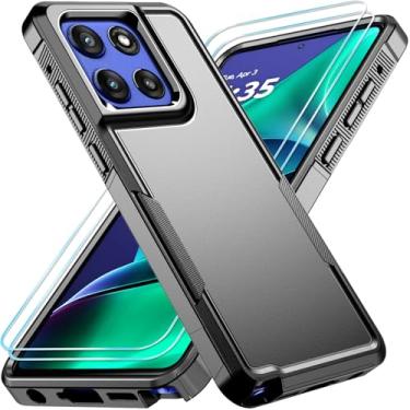 Imagem de PhuLok Capa compatível com Motorola Moto G Stylus 5G 2025 com protetor de tela HD, resistente, resistente, à prova de impacto, proteção de grau militar, preta