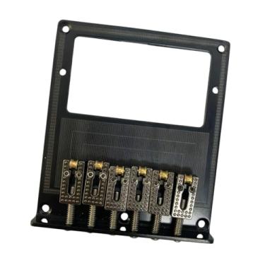 Imagem de MERIGLARE Montagem da ponte de guitarra Ponte fixa Placa de controle vintage 6 Strings liga acústica da ponte de guitarra clássica de guitarra, Tiras
