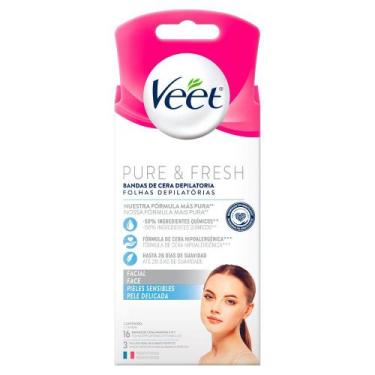Imagem de Folhas para Depilação Facial Veet Pure & Fresh 16 Unidades