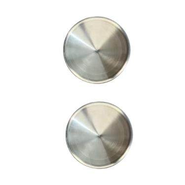 Imagem de Kit 2 Comedouro Bebedouro de Aluminio Leve Polido Para Gato Ergonômico Fundo côncavo Anti-formiga 250ml Pote Vasilha Tigela