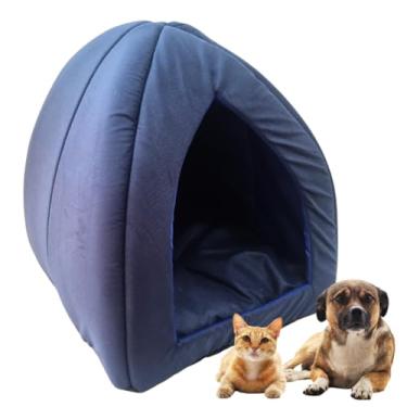 Imagem de Cama Pet Casinha Cabana Caminha Toca Oca Iglu Gato Cachorro Tamanho Único (Azul Marinho)