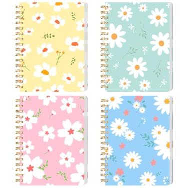 Imagem de BOOKNOW 4 cadernos espirais A6, pequenos blocos de notas pautados para faculdade, lindos cadernos de bolso para mulheres, presente, escritório, material escolar