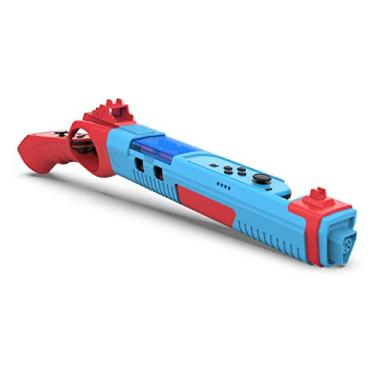 Imagem de GH Joy Con Gun Controller Para Nintendo Switch (Oled) Jogos De Tiro, Resident Evil, Cabela'S, Sniper Elite, Doom, Hunting Simulator, Wolfenstein, Payday, Joycon Gun Grip Azul E Vermelho