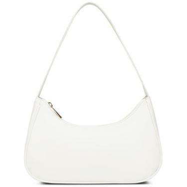 Imagem de Bolsa de ombro Afashor Vegan Leather Hobo Sling Tote branca