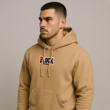 Imagem de Moletom fitness pra academia moletom pra treino - Block Fitness, Bege,