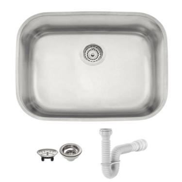 Imagem de Cuba Tramontina Lavínia 48X34 94027102 Inox Acetinado + Sifão