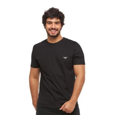 Imagem de Camiseta Básica Masculina Algodão Logo Konoa, Preto, XGG, Masculino