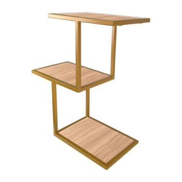 Imagem de Prateleira Nicho Para Decoração de Sala Quarto Canyon - Dourado/jade