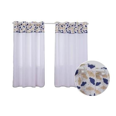 Imagem de Cortina para Quarto Menino Menina 2,00M x 1,80M Decorativa Alegre Ótimo Acabamento e Barato (NUVEM BRANCO E MARINHO)