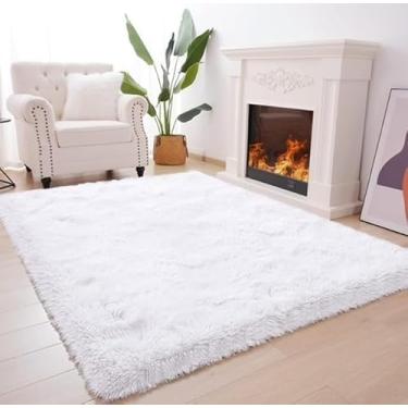 Imagem de Tapete Sala, Quarto Felpudo Macio 2,00m x 1,50m (Branco)