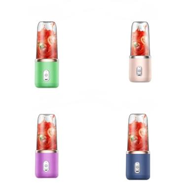 Imagem de Espremedor Elétrico Mini Liquidificador Portátil 4 Lâminas Liquidificador de Sumo Alimentar 400ml(1 COPO ALEATORIO)