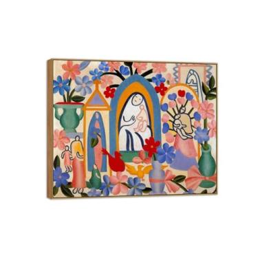 Imagem de Tarsila do Amaral Famosas Impressões em Tela-Imagem arte parede lona-Moldura Madeira Pintura decoração quarto Sala de estar(sem título) 20x25cm