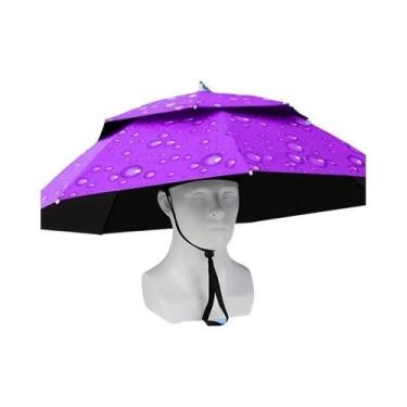 Imagem de Chapéu Guarda-chuva Ajustável De Camadas Duplas Grandes Para Golfe Esp