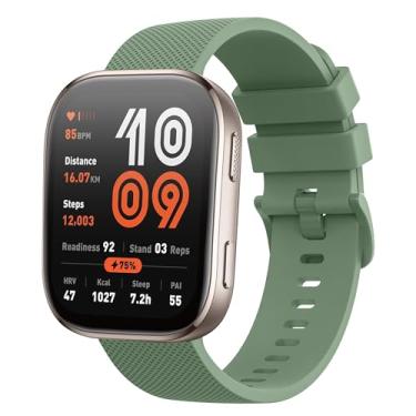Imagem de AK Pulseira de silicone compatível com Amazfit Bip 6/Bip 5, Amazfit GTR 4, pulseira esportiva de substituição macia de 22 mm para Amazfit Bip 6/Bip 5/GTR 4 feminino e masculino (verde abacate)