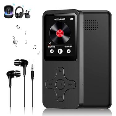 Imagem de MP3 Player Portátil com Bluetooth, Tela Tátil de 4 cm, Rádio FM, Gravador de Voz, Fones de Ouvido Incluídos, Preto