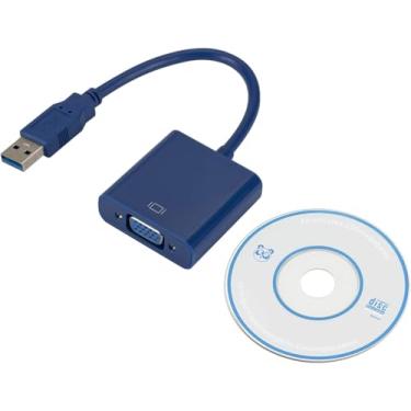 Imagem de Adaptador USB 3.0 para VGA, Conversor de Vídeo Externo para Desktop, Laptop, Monitor e Projetor, Azul