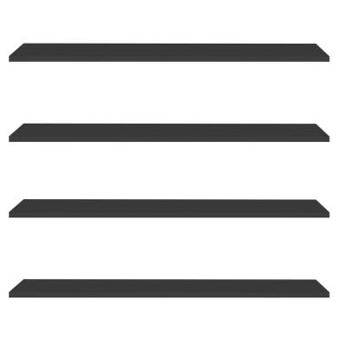 Imagem de Prateleira Flutuante Para Sala Kit 4 Com Suporte Invisível 68cm Yara Preto - Lumil