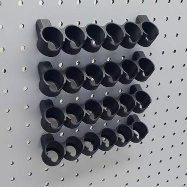 Imagem de Pegboard 'Just Hanging' 1/10.2 cm 17/18 mL Armazenamento de tinta. Compatível com Vallejo, Reaper, marcas de pintores do exército de garrafas de tinta. 6 tintas/suporte de armazenamento de placa de