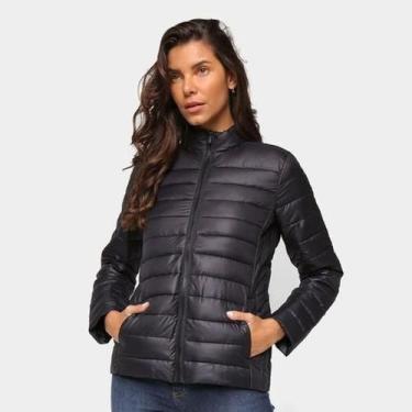 Imagem de Jaqueta Feminina Bobojaco Preta Nylon Puffer - Slim Fitness, Preto, P