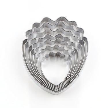 Imagem de Molde de corte de pétalas de flor de peônia de aço inoxidável - Cortador de biscoito de pétala de flor de peônia - Ferramentas DIY para assar bolos - 7 peças/conjunto