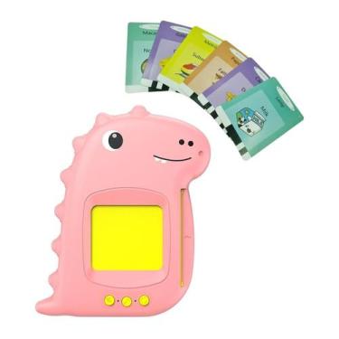 Imagem de Brinquedo Apraxia Infantil Cartão Inglês Português Dino Rosa - Kadê