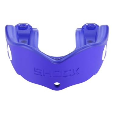 Imagem de Shock Doctor Protetor bucal esportivo, hóquei, lacrosse, beisebol, protetor de luta livre, proteção resistente em gel Max e ajuste personalizado, protetor bucal de futebol com alça, protetor bucal