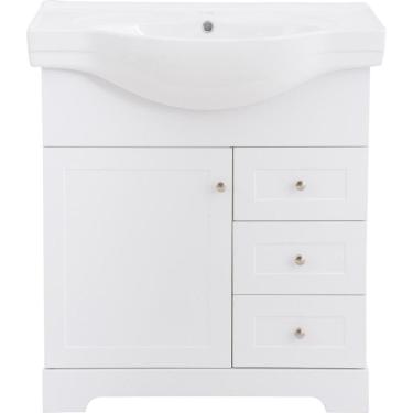 Imagem de Gabinete para Banheiro Fiona 40x55x60cm Com Cuba 60cm Branco e Madeirado Sensi D`Acqua