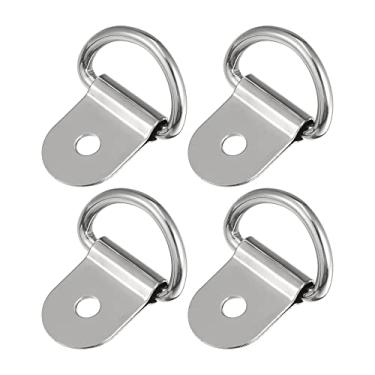 Imagem de X AUTOHAUX 4 peças Anel D Âncora de Amarração 3 mm de Diâmetro Anéis D Âncora Anel de Amarração para Reboque, Caminhão, Barco, RV, ATV, SUV, Veículo Carros Tom Prateado