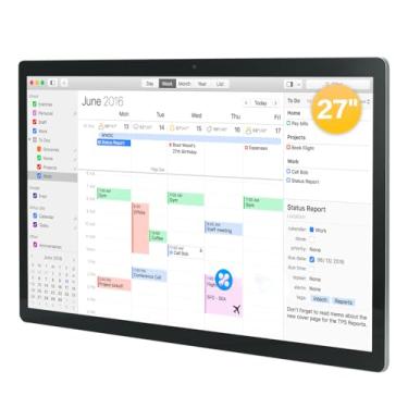 Imagem de TouchWo Calendário digital com tela sensível ao toque de 68 cm e planejadores de parede, aplicativo para download, calendário de quadro branco inteligente para tabela de tarefas e agenda de trabalho