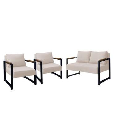 Imagem de Conj. 02 Poltronas e 01 Namoradeira Estilo Industrial Ipanema - Gonçal