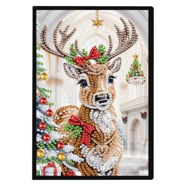 Imagem de TDFERAN Caderno de pintura de diamante A5 Cadernos de arte de diamante de Natal em branco pintura diamante caderno de anime escrita diário de capa dura caderno de desenho pintura de diamante livro de