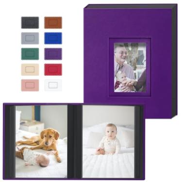 Imagem de popotop Álbum De Fotos 4X6 Com 100 Bolsos E Capa Dura Couro, Livro Pequeno 50 Páginas Para Família, Viagens, Casamento, Presentes Bebês