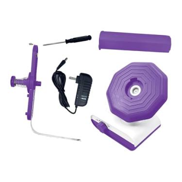 Imagem de Colaxi Enrolador de fios elétrico, enrolador de novelos de fios, menor ruído, presente resistente, leve e fácil de usar, ferramenta automática para crochê, Roxo
