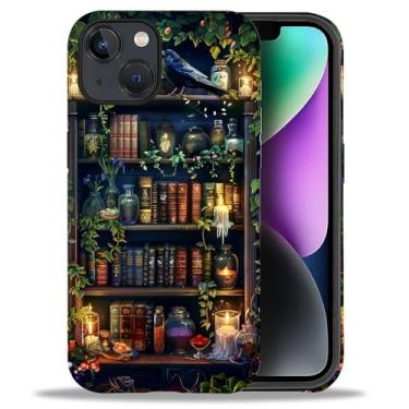 Imagem de DAIZAG Compatível com iPhone 14 Plus, Book Lover Bookshelf padrão completo plástico macio TPU, capa de canto de proteção dupla para iPhone 14 Plus
