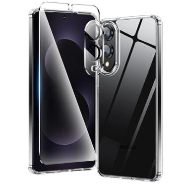 Imagem de Bitowik Capa transparente antiamarelamento para Samsung Galaxy S25 Edge com protetor de tela * 1 protetor de lente de câmera * 1, [proteção de grau Mil-Grade de 12 pés], capa Silm para Samsung Galaxy