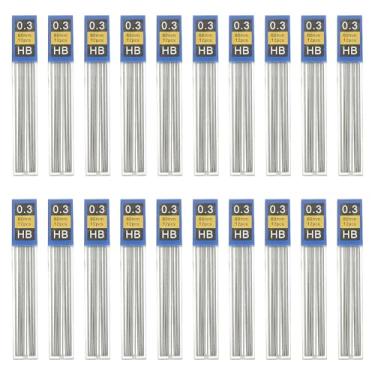 Imagem de PATIKIL 40 peças de grafite mecânico de 0,3 mm, refil de grafite de espessura média, refil de lápis resistente à quebra para escrita, preto